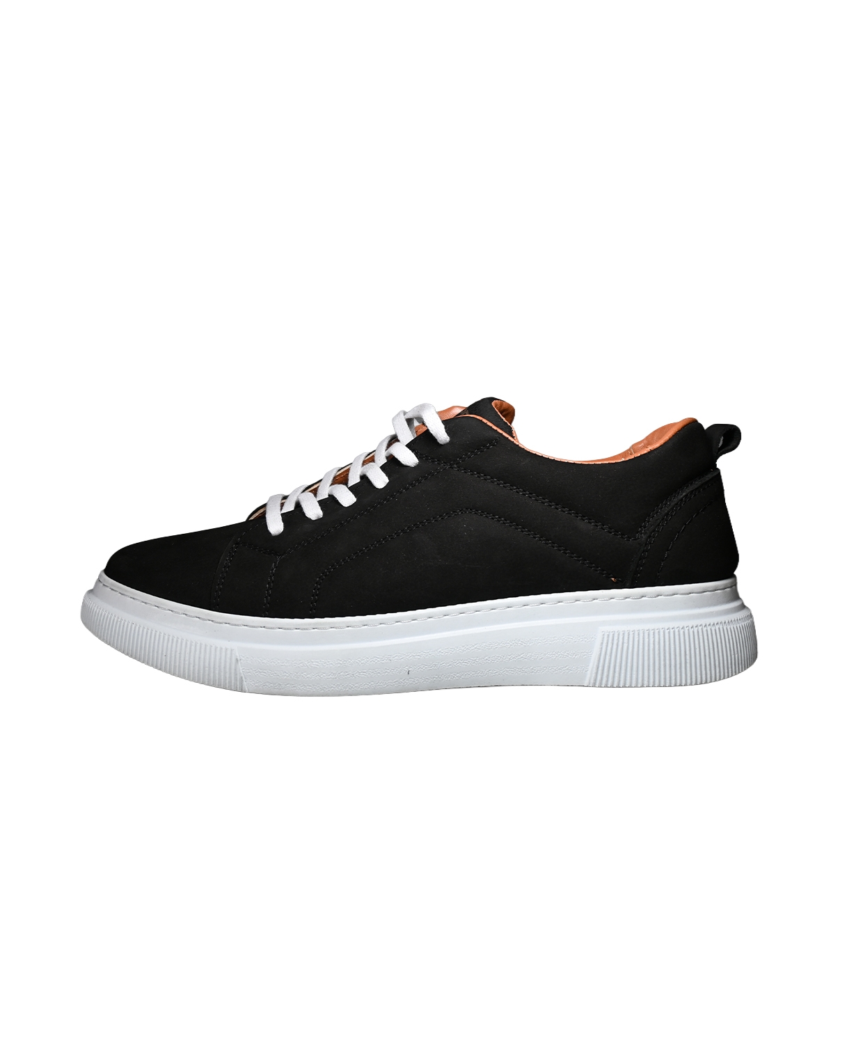 VERO HAKİKİ NUBUK DERİ ERKEK SNEAKER BAĞCIKLI GÜNLÜK RAHAT AYAKKABI SİYAH