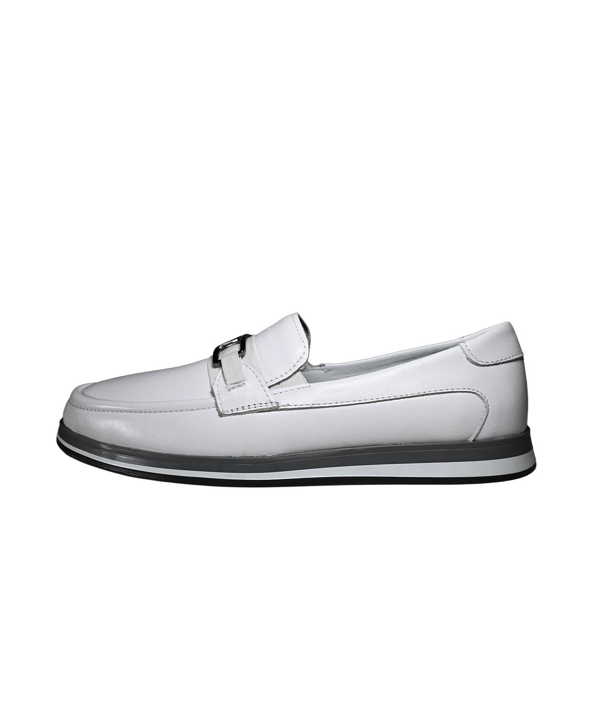 ROYAL ERKEK METAL TOKALI LOAFER AYAKKABI BEYAZ